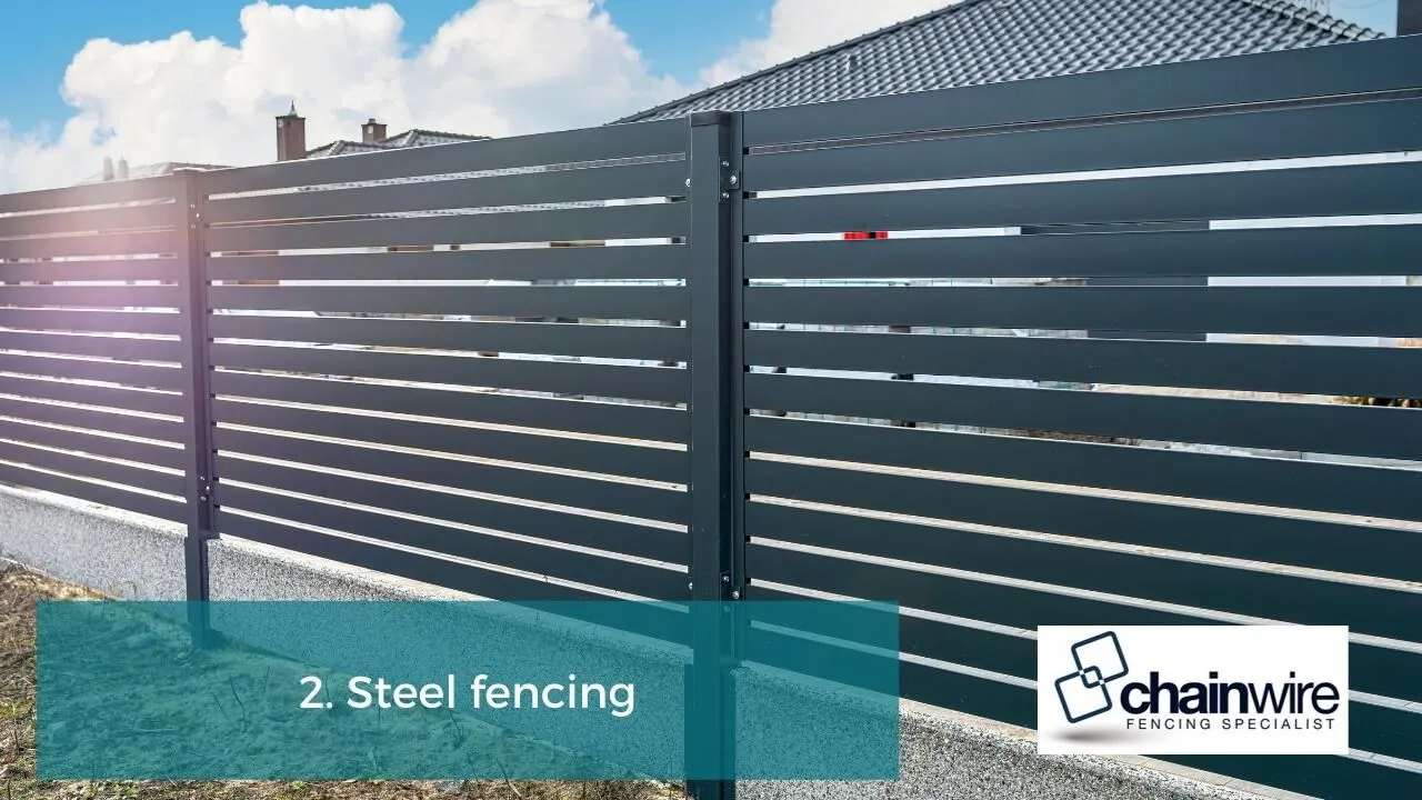 A galvanised steel fence built for long-term durability