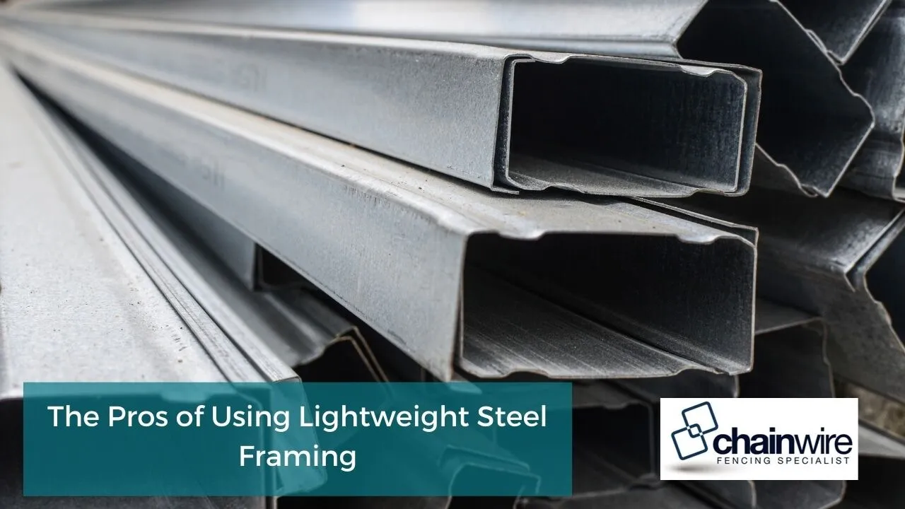 Lightweight steel frame sections stacked ready for fabrication