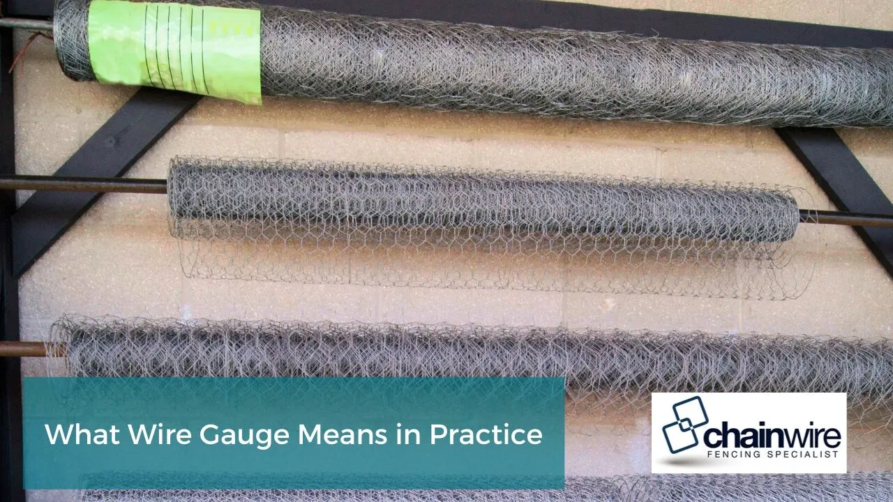 Close-up of chainwire mesh showing wire thickness and diamond spacing