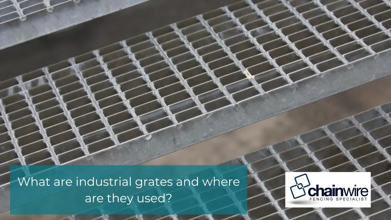 A shot of galvanised metal bar grating steps