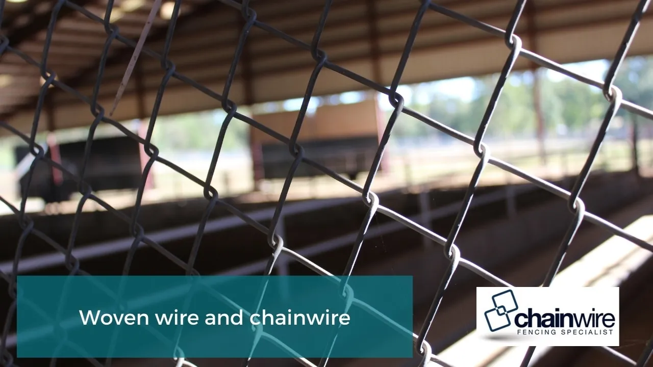 Woven wire and chainwire livestock enclosure on a dairy farm